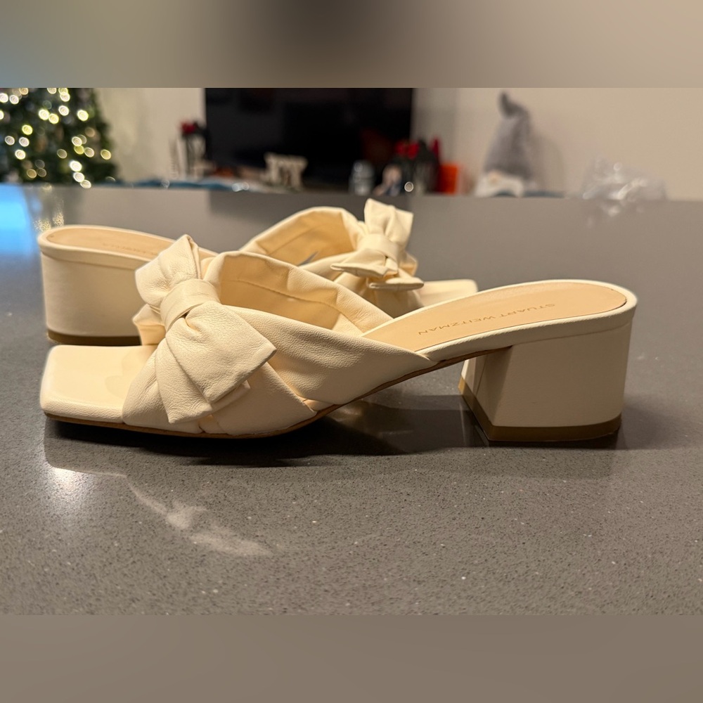 STUART WEITZMAN Sofia 45MM Bow Leather Sandals Size 6.5 - Picture 6 of 13